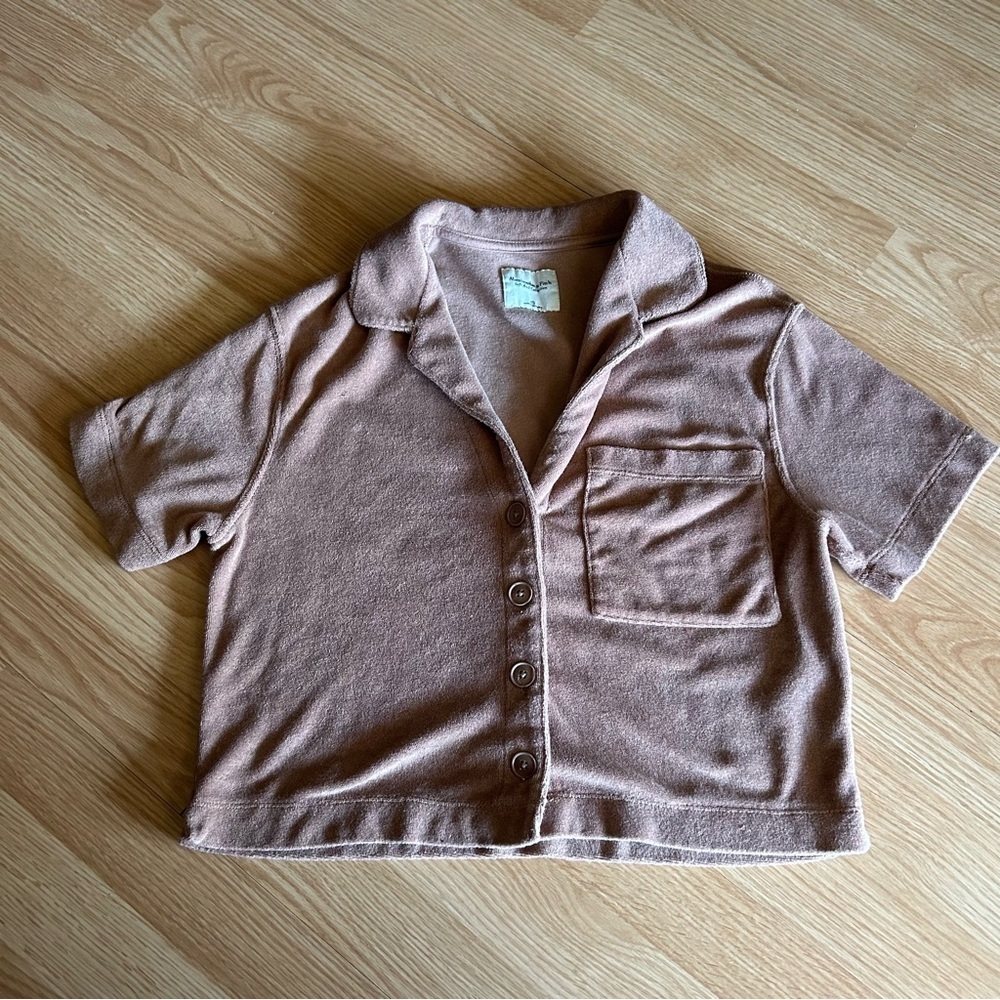 Abercrombie & Fitch Soft Collection Terry Cropped Blouse XS